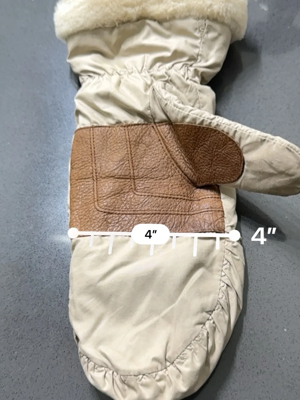 UGG Australia Left Snow Mitten Cream Leather Palm Faux Fur Cuff Replacement